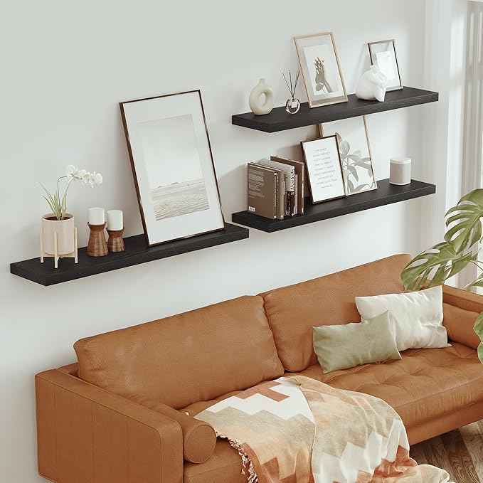 Vivelove Single Floating Shelves 48 Inches, 48 x 10 inch Deep x 1.8 in Thick, Long Wall Shelves Heavy Duty 80 lbs for Bedroom