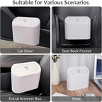 Accmor Car Trash Can with Lid, Vehicle Dustbin Garbage Organizer Holder with One Roll Bag, Mini Leakproof Storage Bin for Auto, SUV, Office (White)