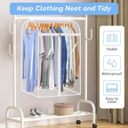 KEETDY 35" Hanging Garment Bags for Closet Storage Large Clear Garment Bags for Hanging Clothes Garment Rack Cover Coat Prote