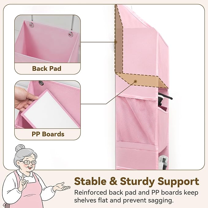 GRANNY SAYS Over The Door Organizer, 6-Shelf Detachable Behind the Door Storage with 8 Pockets, Waterproof Anti Tilt 40lb Lar