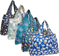 allydrew Large Foldable Tote Nylon Reusable Grocery Bags, 5 Pack