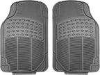 FH Group Automotive Floor Mats Climaproof for All Weather Protection Universal Fit Trimmable Heavy Duty fits Most Cars, SUVs, and Trucks, 2pc Front Set Solid Gray
