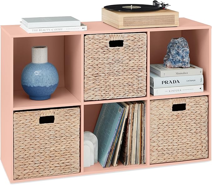 Best Choice Products Kids Bookcase 6-Cube Storage Organizer, 13.5in Shelf Opening, Bookshelf, Toy Storage, Customizable w/ 3 