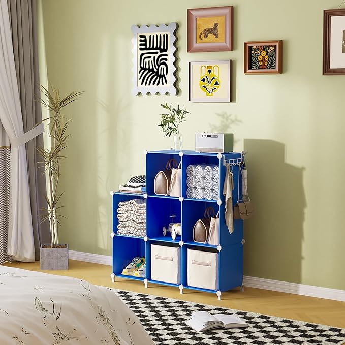 AWTATOS Cube Storage Organizer, 8 Cube Closet Organizers and Storage Shelves, DIY Stackable Bookshelf for Bedroom, Home, Admi