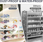 1 Pack Clear Shoe Boxes Size 11 Shoe Storage Organizer for Closet Stackable Shoes Rack Handbag Organizer Plastic Sneaker