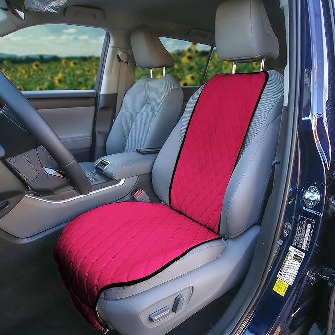 FH Group Car Seat Cushion – Neosupreme Single Front Seat Cover with Front Pockets, Airbag Compatible, Universal Fit Car Seat 