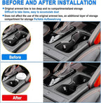 SHAOHAO 3 Pcs for 2025 2026 Nissan Frontier Center Console Organizer for 2022-2025 2026 Nissan Frontier Accessories (S/SV/Pro-X/Pro-4X/SL) Middle Console Tray & Cup Holder Space Expand Storage Box