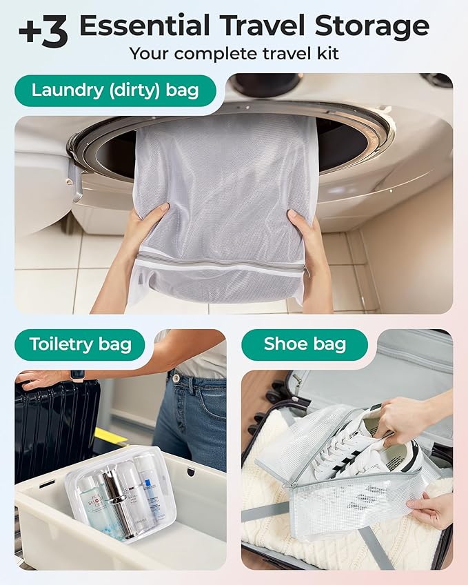 BAGSMART Vacuum Storage Bags with Portable Pump, Travel Space Saver Bags for Clothes, Heavy Duty Compression Bags for Storage