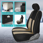 FH Group Car Seat Cover Full Set Striking Striped Car Seat Covers with Front Seat Covers and Rear Split Bench, Universal Fit 