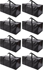 PANDA JOYS Extra Large Moving Bags with Zippers & Carrying Handles, Heavy-Duty Storage Tote for Space Saving Moving Storage, 
