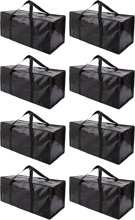 Extra Large Moving Bags with Zippers & Carrying Handles, Heavy-Duty Storage Tote for Space Saving Moving Storage, Fold Flat, 