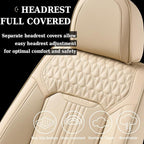 Coverado Seat Covers, Car Seat Covers Full Set, Beige Seat Cover, Front Seats Back Seat Cover, Waterproof Car Seat Cushion, L