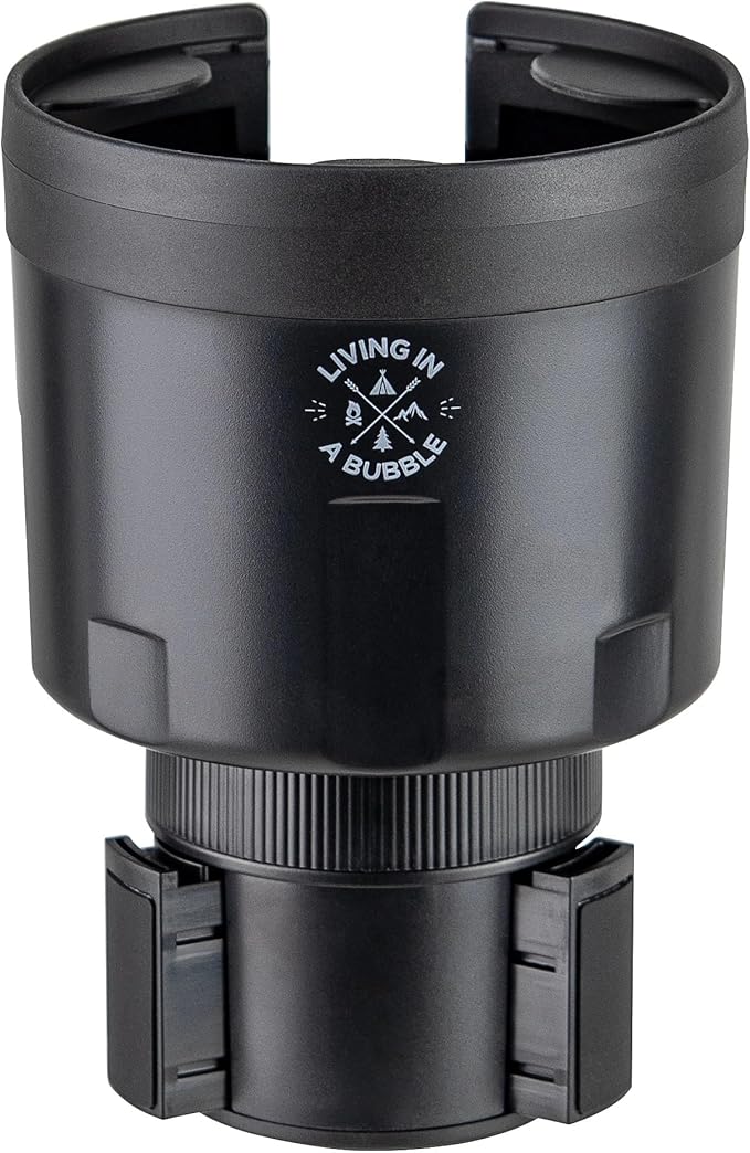 Living in a Bubble Cup Holder Expander for 3.4" to 4.0" Diameter Bottle & Cups - Black