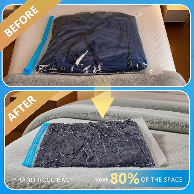 Compression Bags for Travel - Travel Essentials - 20 Pack Space Saver Bags - No Vacuum Needed - Compression Packing Bags for 