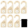 R HORSE Wooden Baby Closet Dividers - 8Pcs Double-Sided 3D Daisy Nursery Closet Organizer Baby Clothes Size Hanger Dividers N