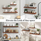 Floating Shelves for Wall, 7.9" Deep Wall Mounted Wood Shelves for Bathroom, Bedroom, Living Room, Kitchen, Hanging Shelf for