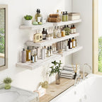 Fun Memories Deep Floating Shelves - 16" W x 9.3" D x 1.6" H Rustic Grey Wall Shelf - Wall Mounted Shelves for Storage - Wood