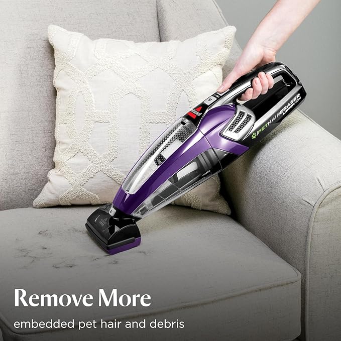 Bissell Pet Hair Eraser Cordless Hand Vacuum, Lithium Ion, Home, Auto, and Pet Vacuum, Easy-Empty Dirt Bin, Upholstery Tool, 