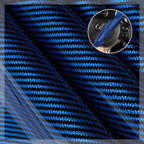Car Steering Wheel Cover Set Bright Carbon Fiber Wrap Non-Slip 3pcs Steering Wheel Accessories 14.5-15 inch Universal (Blue)
