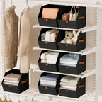 Homsorout Fabric Closet Storage Cubes - 8 Pack Square Storage Bins with Dual Handles for Clothes, Towels, Toys, Cube Storage 