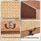 Coat Rack Wall Mount with Hooks & Shelf - Wooden Entryway Organizer for Hanging Coats, Keys, Hangers - Space Saving Durable W