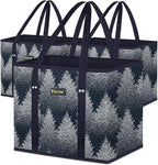 BALEINE 3Pk Reusable Grocery Bags, Foldable Shopping Bags for Groceries with Reinforced Bottom & Handles (Frost Abies)