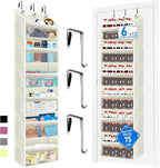 over the door organizer, Solid Bamboo Board (Not Plastic!) 6-Tier Heavy Duty 75LB, 12 Side Pockets, 3 Reinforced Hooks & Anti