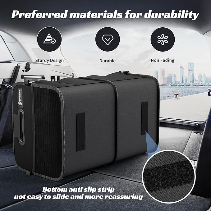 Sposuit Trunk Organizer for Car - 70L Collapsible Car Storage with 11 Pockets & Reinforced Handles, SUV Trunk Organizers for