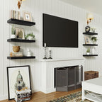 Vivelove Black Bathroom Shelves Over Toilet, 16" Floating Shelves, Wall Shelf for Bathroom Bedroom, Living Room, Kitchen, Off