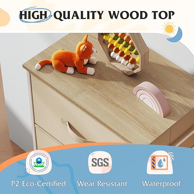 WLIVE Dresser with 4 Drawers, Storage Tower, Organizer Unit, Fabric Dresser for Bedroom, Hallway, Entryway, Closets, Sturdy S
