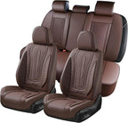 Coverado Car Seat Covers Full Set, Front Seat Cover and Back Seat Covers for Cars, Faux Leather Waterproof Seat Covers, Car S