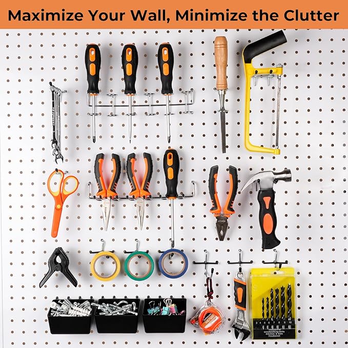 INCLY 120PCS Pegboard Accessories Organizer Kit, Peg Board Hooks Assortment with Bins for Organizing Various Tools, Fit 1/8 o
