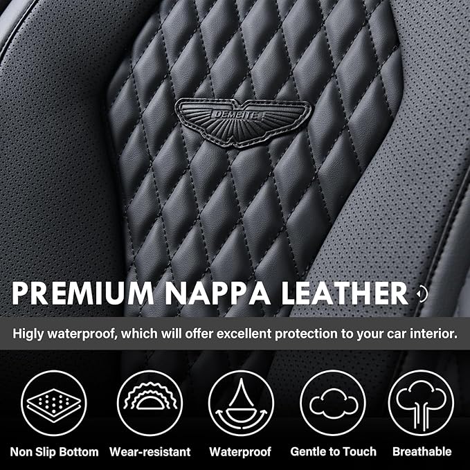 Coverado Car Seat Covers Full Set, Black Seat Covers, Automotive Car Seat Cover, Car Seat Cushion, Car Seat Covers Front Seat