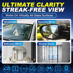 Water Repellent & Anti-Fog Glass Brush Kit with Towels | Hydrophobic Rain Repellent & Defogger for Car Glass Windshield Windo