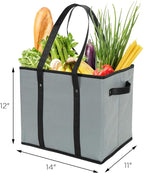 Foraineam Reusable Grocery Bags Set Durable Heavy Duty Tote Bag Collapsible Grocery Shopping Box Bag with Reinforced Bottom