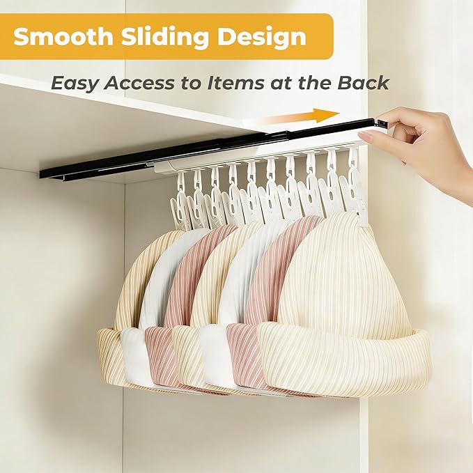 2 Pack No-Drill Wall-Mounted Baseball Hat Organizer, Hat Storage Rack Holds Up to 20 Caps, Hat Holder with 10 Damage-Free Cli