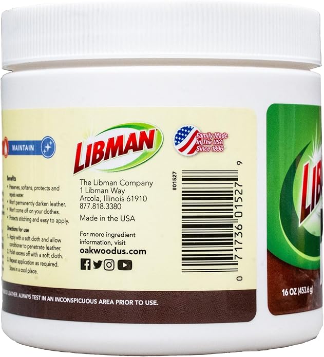 Tribello Libman Oakwood Leather Conditioner 16 oz – Hydrates & Conditions Leather – Helps Repel Moisture & Stains – For Saddl