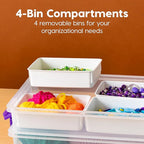 IRIS USA 9 Qt. Plastic Craft Storage Container Bins with Lids, 1 Pack, Small Art & Office Supply Organizer Tote, Sensory Bins