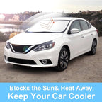 TINGLU Sun Shade for Nissan Sentra 2014-2019 Accessories Windshield Sun Shade Window Shade UV Rays Protection Sun Visor Cover with Steering Wheel Sunshade Storage Bag