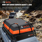 MeeFar Roof Rack Carrier Carrier Basket 51"*36"*5"+Waterproof Bag 15 Cubic Feet(44"*34"*17"),and Cargo Net with Attachment Hooks,Ratchet Straps.200 Lbs Capacity,Universal Rooftop Large Size Roof Rack