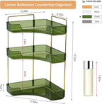 Corner Bathroom Counter Organizer Bathroom Countertop Shelf Makeup Organizer for Vanity Perfume Tray for Corner Storage (3 Ti