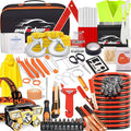 AUTODECO 126pcs Roadside Emergency Car Kit - Auto Safety Kit Vehicle Outdoor Automotive Interior Kits with Jumper Cables