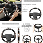 13 Pack Automobile Interior Sets Car Seat Cover Set with Steering Wheel Seat Belt Strap Cover Armrest Pad Southwest Aztec Tribal Coasters Keychain Chapstick Holder Universal Fit SUV Sedan