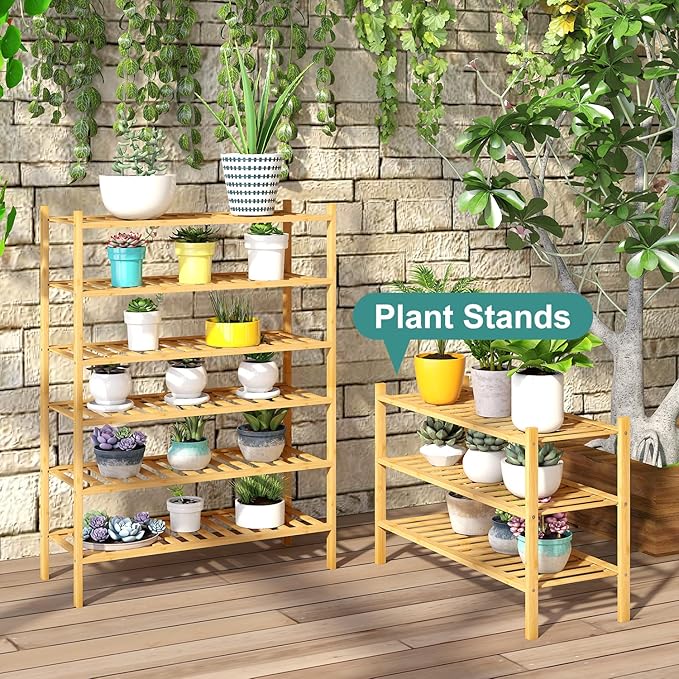 viewcare 3-Tier Free Standing Shoe Racks, Bamboo Wood Shoe Rack for Entryway & Closet, Beautiful | Natural | Functional | Stu