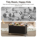 StorageWorks Toy Box with Wheels for Kids, 135L Large Toy Storage Chest and Organizer, 23" Metal Toybox with 360° Swivel Whee