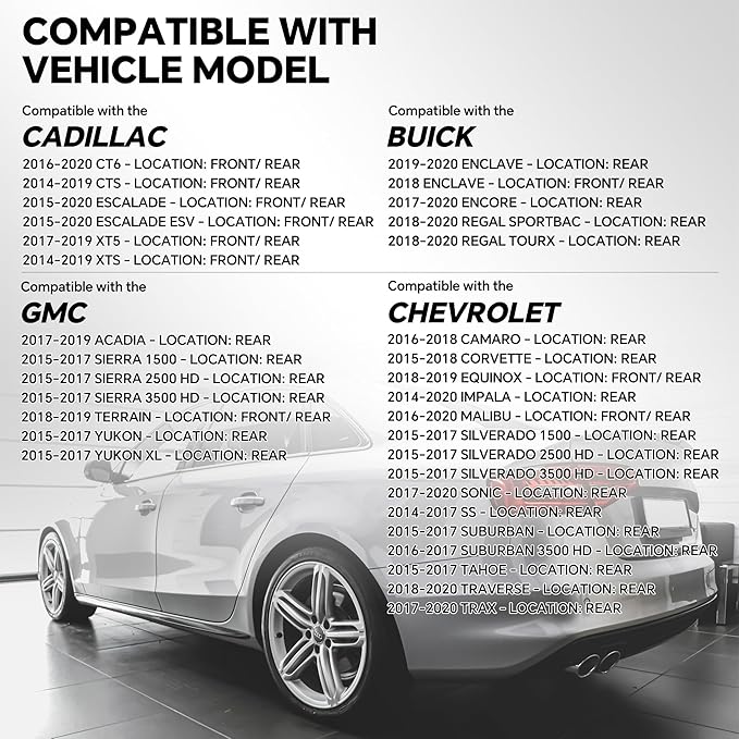 52050134 84078131 4Pcs Reverse Backup Parking Assist Sensor Compatible with Camaro/Equinox/Impala/Silverado Acadia/Sierra/Terrain Enclave CT6/Escalade Replace 23428268 84153946