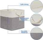 Temary Fabric Baskets 13 Inch Cube Storage Baskets with Rope Handle, Storage Cube Bins Clothes Basket for Gift, Large Storage