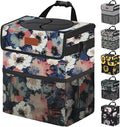 Car Trash Can for Car Cute, Trash Bag Bin Hanging Waterproof Automotive Garbage Cans Leak Proof Vehicle Trash Can Painting Floral