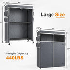 Raybee Clothes Rack with Cover, 45" W Heavy Duty Clothing Racks for Hanging Clothes, Portable Closet with Adjustable Shelves 