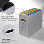 4 Pack Letter Size File Storage Box Collapsible, Fabric Hanging File Folders Organizer, Portable Office Document Holder with 